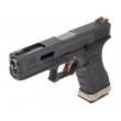 Страйкбольный пистолет WE Glock-17 G-Force, черная рамка и затвор, серебр. ствол - фото № 3