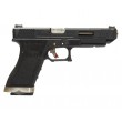 Страйкбольный пистолет WE Glock-34 G-Force, черная рамка и затвор, серебр. ствол - фото № 2
