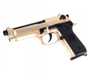 Страйкбольный пистолет WE Beretta M92 GBB Gold (WE-M004)