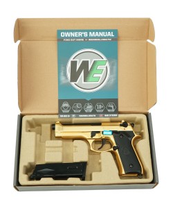 Страйкбольный пистолет WE Beretta M92 GBB Gold (WE-M004)
