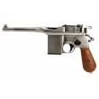 Страйкбольный пистолет WE Mauser 712 Silver, кобура-приклад, короткий магазин - фото № 1