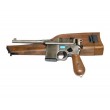 Страйкбольный пистолет WE Mauser 712 Silver, кобура-приклад, короткий магазин - фото № 3