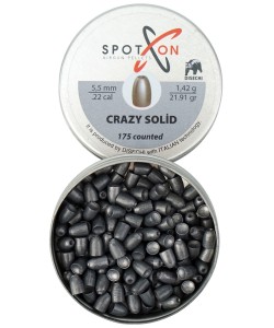 Пули для пневматики SPOTON Crazy Solid 5,5 мм, 1,42 г (175 штук)
