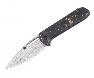Нож складной Artisan Cutlery Arion 9,7 см, дамаск, рукоять Carbon/Cu