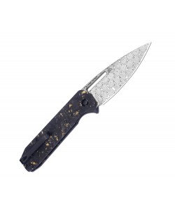 Нож складной Artisan Cutlery Arion 9,7 см, дамаск, рукоять Carbon/Cu