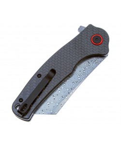 Нож складной CJRB Cutlery Crag 8,7 см, сталь Дамаск, рукоять Carbon