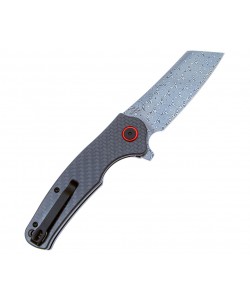 Нож складной CJRB Cutlery Crag 8,7 см, сталь Дамаск, рукоять Carbon
