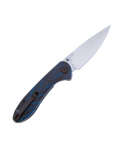 Нож складной CJRB Cutlery Feldspar 9 см, сталь AR-RPM9, рукоять G10 Black/Blue
