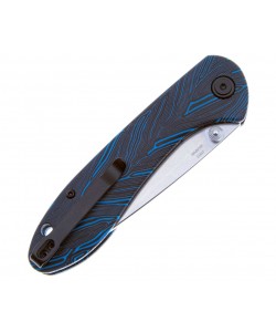 Нож складной CJRB Cutlery Feldspar 9 см, сталь AR-RPM9, рукоять G10 Black/Blue