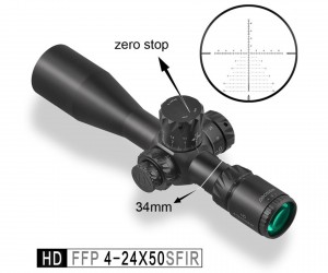 Оптический прицел Discovery HD 4-24x50SFIR FFP, 34 мм, подсветка, на Weaver