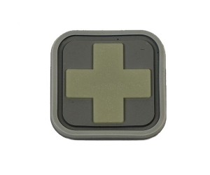 Шеврон EmersonGear Medic Square 1” PVC Patch-2 (Olive/Grey)