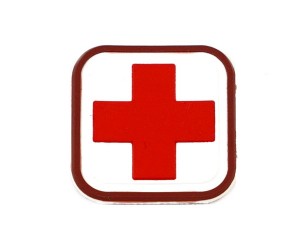 Шеврон EmersonGear Medic Square 1” PVC Patch-3 (Red/White)