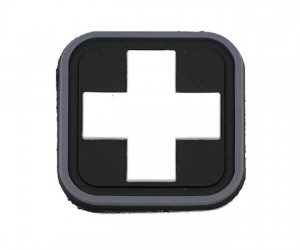 Шеврон EmersonGear Medic Square 1” PVC Patch-4 (White/Black)