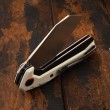 Нож складной CJRB Cutlery Tigris 8,9 см, сталь AR-RPM9, рукоять G10 White - фото № 5