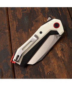 Нож складной CJRB Cutlery Tigris 8,9 см, сталь AR-RPM9, рукоять G10 White
