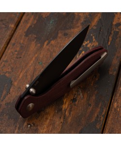 Нож складной CJRB Cutlery Scoria 8,8 см, сталь AR-RPM9, рукоять Micarta Burgundy