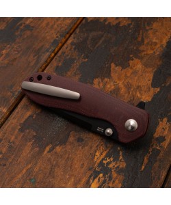 Нож складной CJRB Cutlery Scoria 8,8 см, сталь AR-RPM9, рукоять Micarta Burgundy