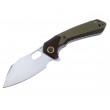 Нож складной CJRB Cutlery Caldera 8,9 см, сталь AR-RPM9, рукоять Black/Green G10 - фото № 1