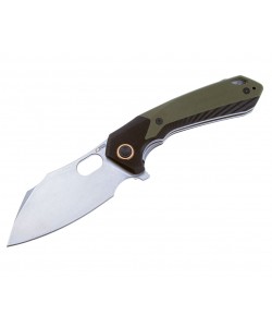 Нож складной CJRB Cutlery Caldera 8,9 см, сталь AR-RPM9, рукоять Black/Green G10