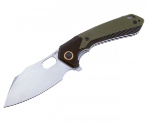 Нож складной CJRB Cutlery Caldera 8,9 см, сталь AR-RPM9, рукоять Black/Green G10