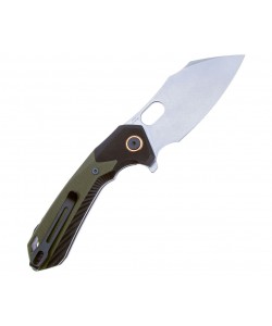 Нож складной CJRB Cutlery Caldera 8,9 см, сталь AR-RPM9, рукоять Black/Green G10