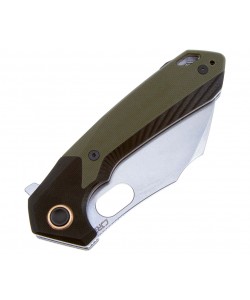 Нож складной CJRB Cutlery Caldera 8,9 см, сталь AR-RPM9, рукоять Black/Green G10