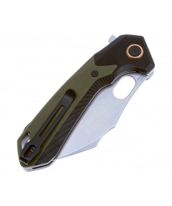 Нож складной CJRB Cutlery Caldera 8,9 см, сталь AR-RPM9, рукоять Black/Green G10