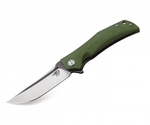 Нож складной Bestech Scimitar 8,9 см, сталь D2, рукоять G10 Green