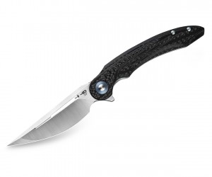 Нож складной Bestech Irida 9,7 см, сталь D2, рукоять G10/Carbon Black
