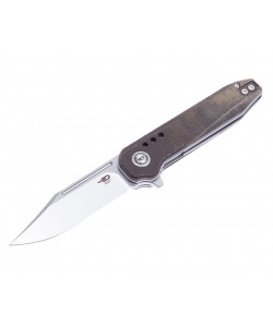 Нож складной Bestech Syntax Satin 7,2 см, сталь 154CM, рукоять Micarta Green