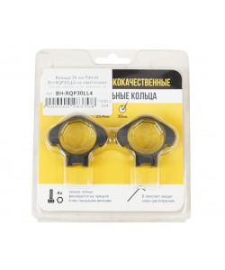 Кольца 30 мм Patriot BH-RQP30LL4 на «ласточкин хвост» (стальные, низкие, 4 винта)