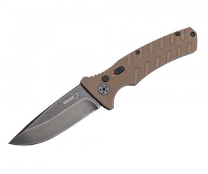 Нож складной Boker Plus Strike Coyote 8,5 см, сталь AUS-8, рукоять Aluminium Coyote