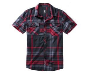 Рубашка Brandit Roadstar 1/2 Sleeve (Black/Red)