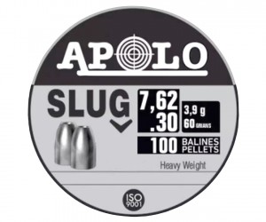 Пули полнотелые Apolo Slug 7,62 мм, 3,9 г (100 штук)