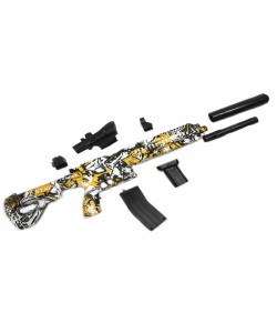 Детский орбиз автомат Orbeegun F668-6, M416 (желтый  граффити)