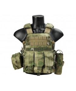 Разгрузочный жилет EmersonGear LBT6094A style Plate Carrier с 3 подсумками (Green Camo)
