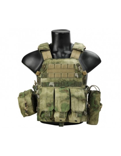 Разгрузочный жилет EmersonGear LBT6094A style Plate Carrier с 3 подсумками (Green Camo)
