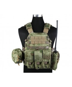 Разгрузочный жилет EmersonGear LBT6094A style Plate Carrier с 3 подсумками (Green Camo)