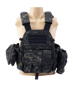 Разгрузочный жилет EmersonGear LBT6094A style Plate Carrier с 3 подсумками (Multicam Black)