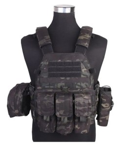Разгрузочный жилет EmersonGear LBT6094A style Plate Carrier с 3 подсумками (Multicam Black)