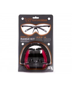 Наушники + очки Pyramex Venture Gear EverLite Range Kit NRR, 25ДБ (розовые, прозрачные линзы)
