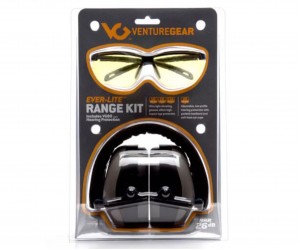 Наушники + очки Pyramex Venture Gear EverLite Range Kit NRR, 25ДБ (серые, желтые линзы)