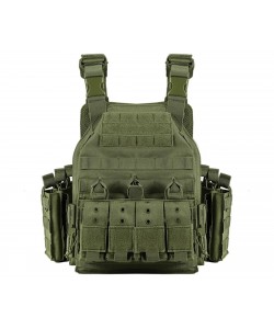 Разгрузочный бронежилет Yakeda VT-6026-3 быстросъемный, с подсумками (Green)