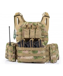 Разгрузочный бронежилет Yakeda VT-8141 Plate Carrier быстросъемный, с подсумками и гидратором (WoodLand)