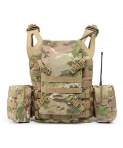 Разгрузочный бронежилет Yakeda VT-8141 Plate Carrier быстросъемный, с подсумками и гидратором (WoodLand)
