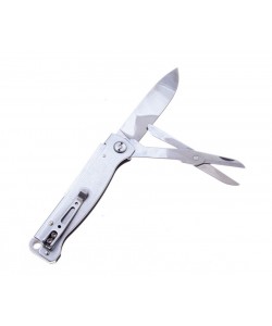 Нож складной Boker Plus Atlas SW Multi 6,7 см, сталь Sandvik 12С27, рукоять сталь Grey