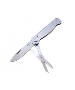 Нож складной Boker Plus Atlas SW Multi 6,7 см, сталь Sandvik 12С27, рукоять сталь Grey
