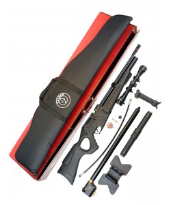Пневматическая винтовка Hatsan Flash 101 SET (PCP, насос, прицел 4x32, сошки, чехол) 5,5 мм