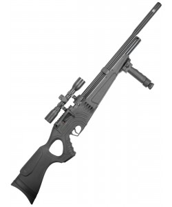 Пневматическая винтовка Hatsan Flash 101 QE SET (PCP, насос, прицел 4x32, сошки, чехол) 6,35 мм