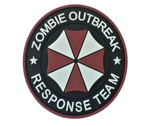 Шеврон ”Zombie outbreak team umbrella”, PVC на велкро (красный)